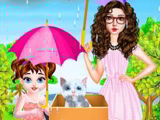 Baby Taylor Helping Kitten